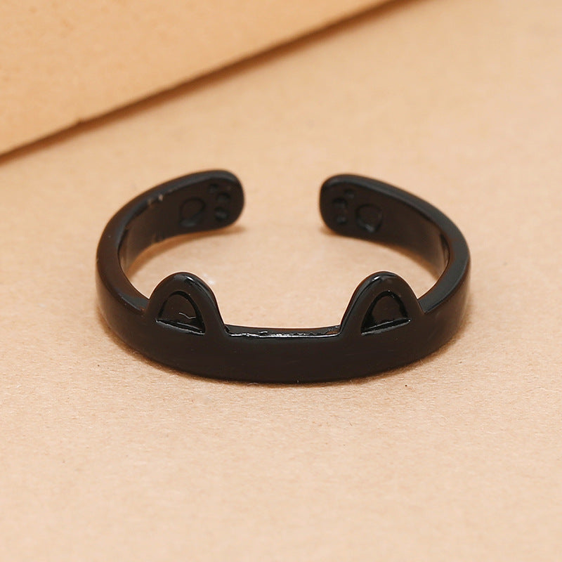 Simple Creative Cat Design Acrylic Alloy Ring