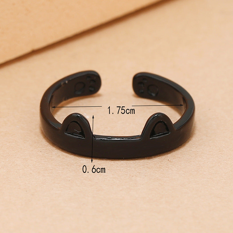 Simple Creative Cat Design Acrylic Alloy Ring