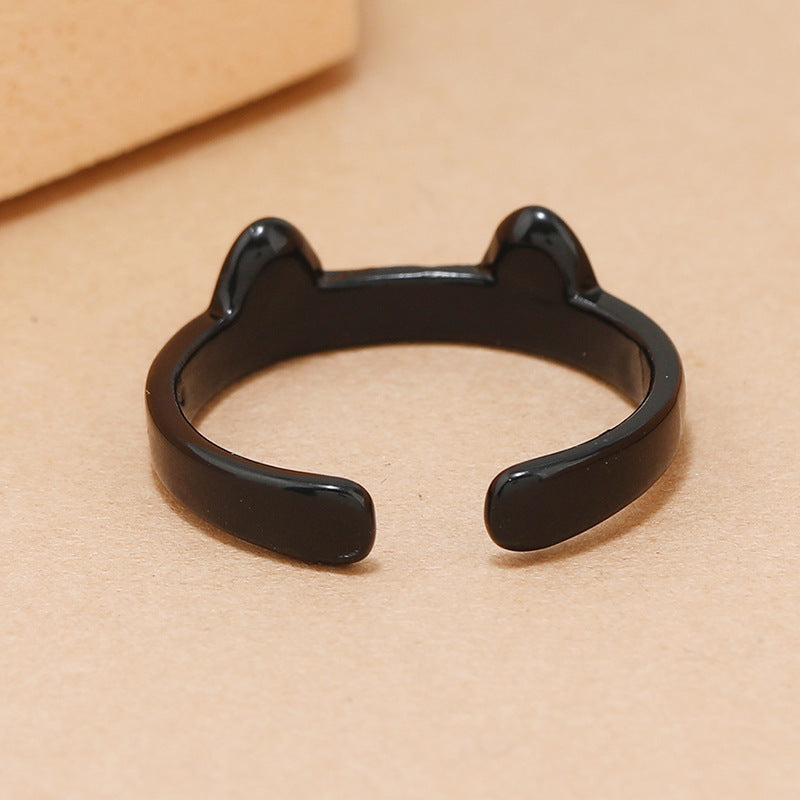 Simple Creative Cat Design Acrylic Alloy Ring