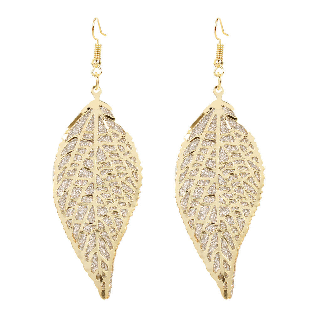 Simple Retro Alloy Leaf Froste Fashion Earrings