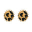 Simple Round Alloy Leopard Print Flocking Earrings