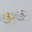 S925 Silver Rattan Branch Texture Geometric Open Ring