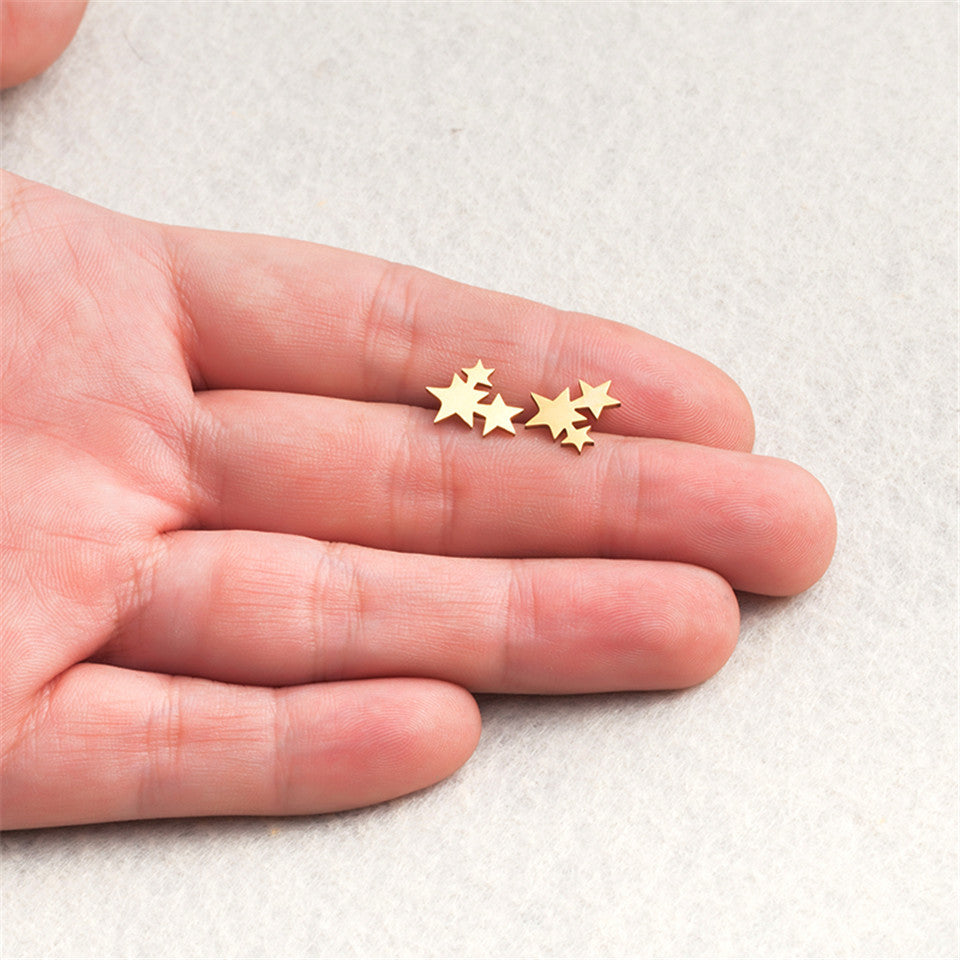 Simple Siamese Five-Pointed Star Earrings Wholesale