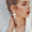 Simple Size Artificial Beads Long Earrings NHPJ147874