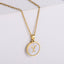 Simple Stainless Steel 26 Letter Shell Medal Necklace