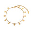 18k Gold Plated Stainless Steel Beaded Disc Pendant Anklet