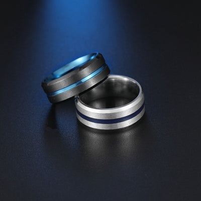 Simple Stainless Steel Two-color Rings