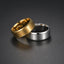 Simple Stainless Steel Wide Matte Double Beveled Ring