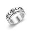 Simple Star and Moon Rotatable Titanium Steel Ring - Creative Decompression and Heart Couple Design