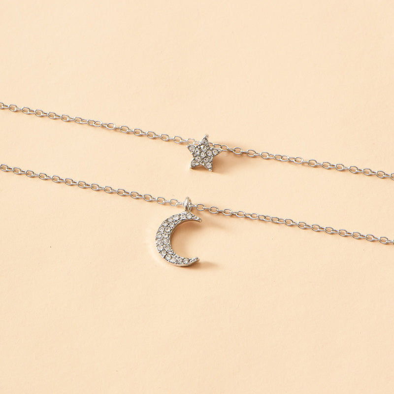 Simple Stars Moon Necklace