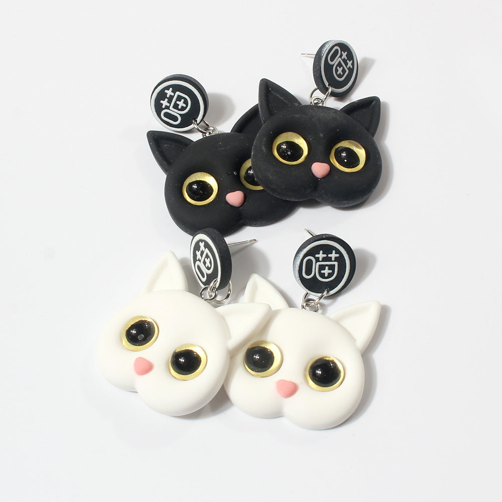 Simple Style Animal Cat Soft Clay Women'S Drop Earrings 1 Pair