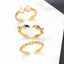 Simple Asymmetrical Irregular Gold Plated Zircon Open Ring for Women