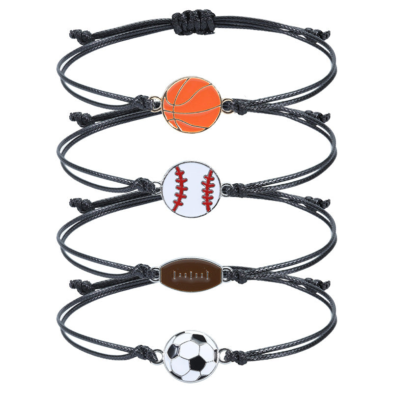 Simple Style Basketball Football Alloy Enamel Unisex Bracelets 1 Piece