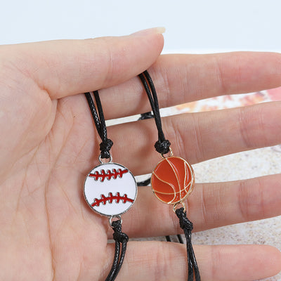 Simple Style Sports Fan Adjustable Wax Cord Bracelet