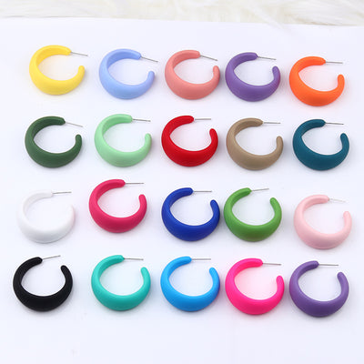 Simple Style C Shape Arylic Ear Studs