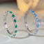 Sterling Silver Zircon Inlay Circle Ring for Women