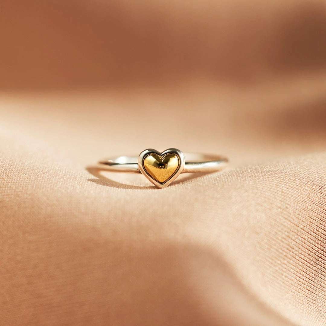 Simple Style Classic Style Heart Shape Sterling Silver Plating Rings