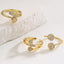 Minimalist Geometric Zircon Open Ring 18K Gold Plated Copper