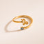 Simple Constellation Symbol Gold Plated Zircon Open Ring Set