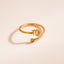Simple Constellation Symbol Gold Plated Zircon Open Ring Set