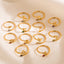 Simple Constellation Symbol Gold Plated Zircon Open Ring Set