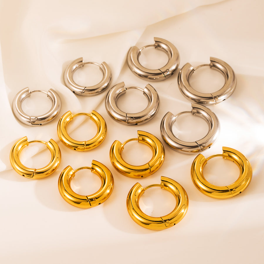 Simple Style Evil Eye Gold Plated Stainless Steel Earrings Set