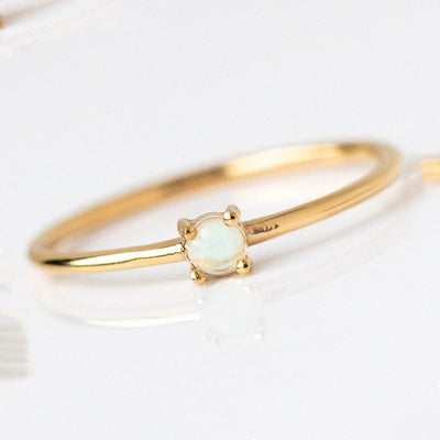 Simple Geometric Gold Plated Pearl Ring for Women