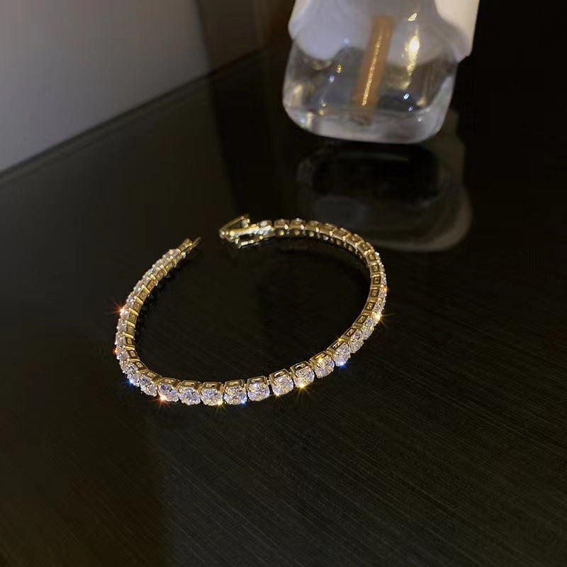 Simple Geometric Zirconia Stainless Steel Bracelet