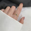 Simple Geometric Titanium Steel Ring with Green Gemstone