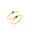 Simple Geometric Titanium Steel Ring with Green Gemstone