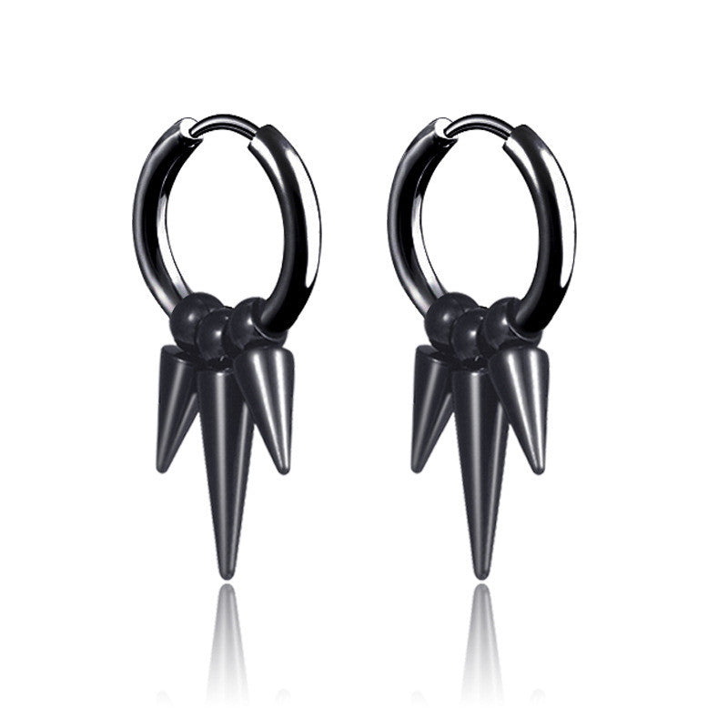 Simple Geometric Stainless Steel Tassel Earrings for Non-Pierced Ears