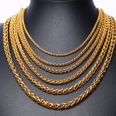 Simple Style Geometric Stainless Steel Layered Necklaces Plating Stainless Steel Necklaces