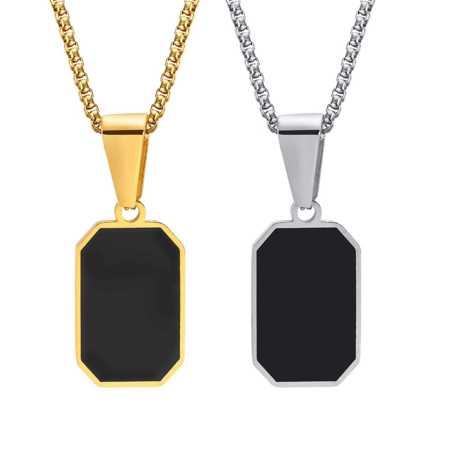 Simple Geometric Gold Stainless Steel Pendant Necklace