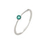 Simple Geometric Sterling Silver Square Paraiba Tourmaline-Inspired Ring