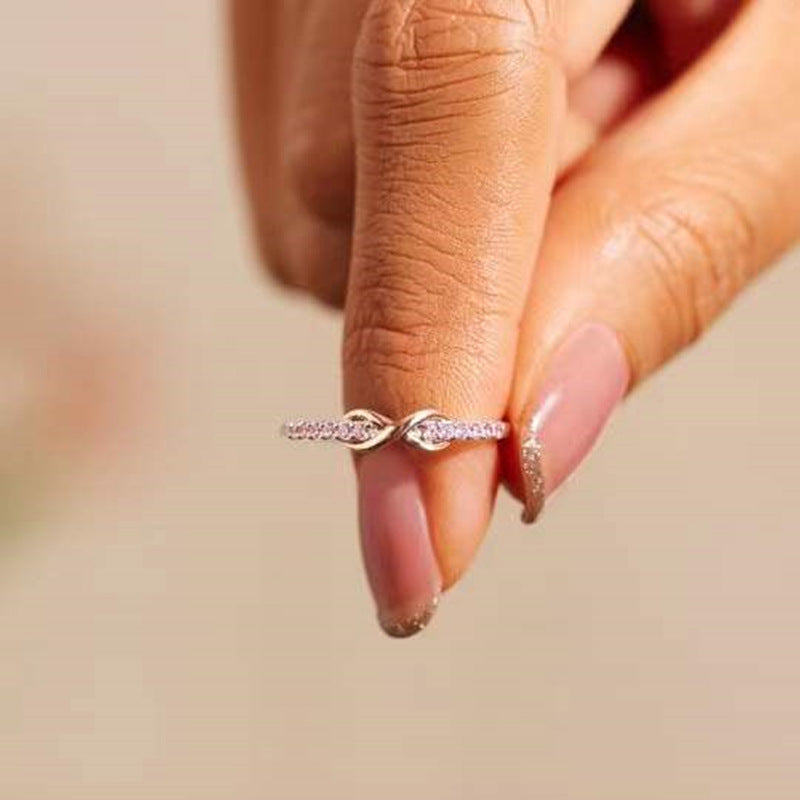 Simple Geometric Sterling Silver Infinity Zircon Ring