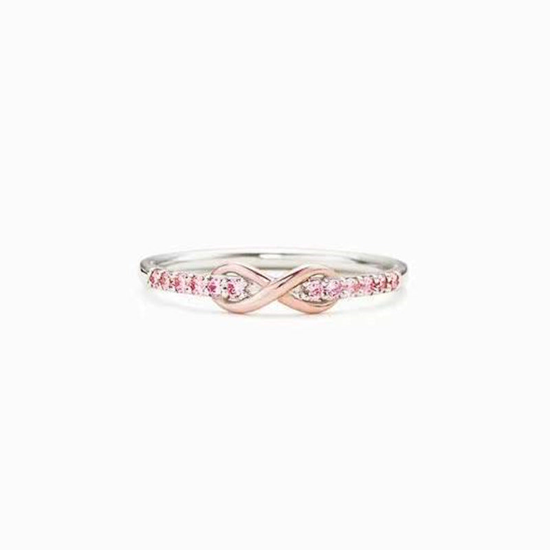 Simple Geometric Sterling Silver Infinity Zircon Ring