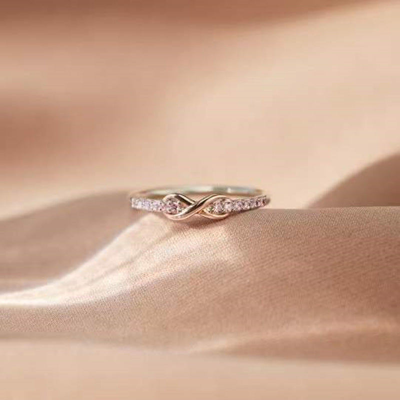 Simple Geometric Sterling Silver Infinity Zircon Ring