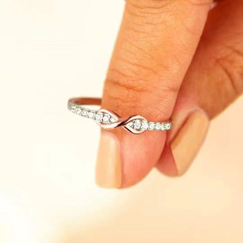 Simple Geometric Sterling Silver Infinity Zircon Ring