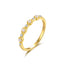 Simple Geometric Sterling Silver Plated Pearl and Gemstone Ring