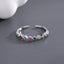 Simple Geometric Sterling Silver Zircon Open Ring