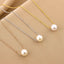 Simple Style Geometric Titanium Steel Plating Artificial Pearls Necklace