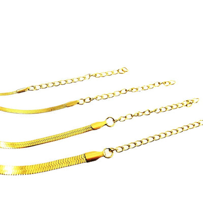 Minimalist Geometric Gold Plated Stainless Steel Snake Chain Bracelet