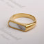 Simple Geometric Titanium Steel Shell Inlay Ring