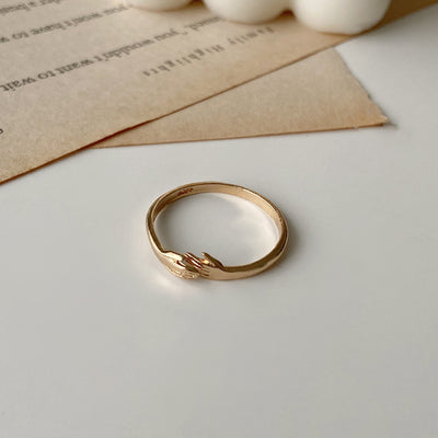 Simple Style Stainless Steel Open Hug Ring - 18k Gold Plated Couple Jewelry