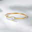 Simple Heart Shape 18K Gold Plated Ring with Artificial Gemstones