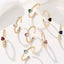 Simple Heart Shape Zircon Open Ring in 18k Gold Plated Copper