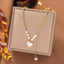 Simple Style Heart Shape Imitation Pearl Titanium Steel Beaded Plating Pendant Necklace