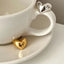 Minimalist Heart-Shaped 925 Sterling Silver Gold Plated Ring for Women