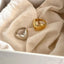 Minimalist Heart-Shaped 925 Sterling Silver Gold Plated Ring for Women