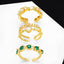 Simple Geometric Heart Shape Zircon Open Ring in Gold Plated Copper